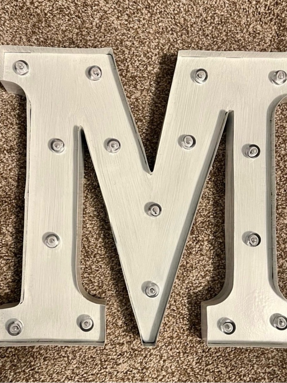 White Marquee Letter Wall Decor - Large Letter M